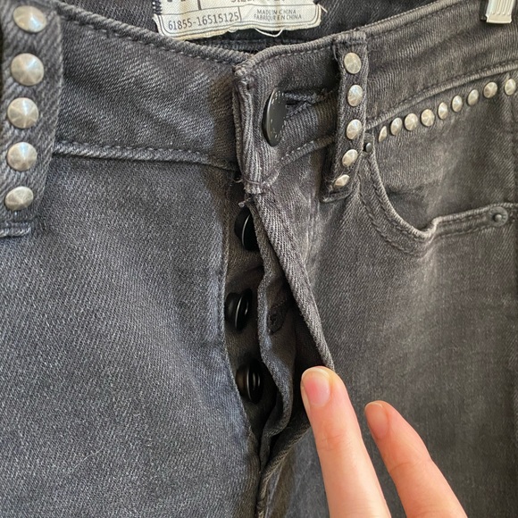 Free People, faded black, studded, jeans, 26 - Picture 6 of 8